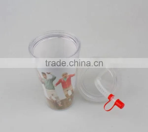 Plastic Double Wall Tumbler With Straw photo-4