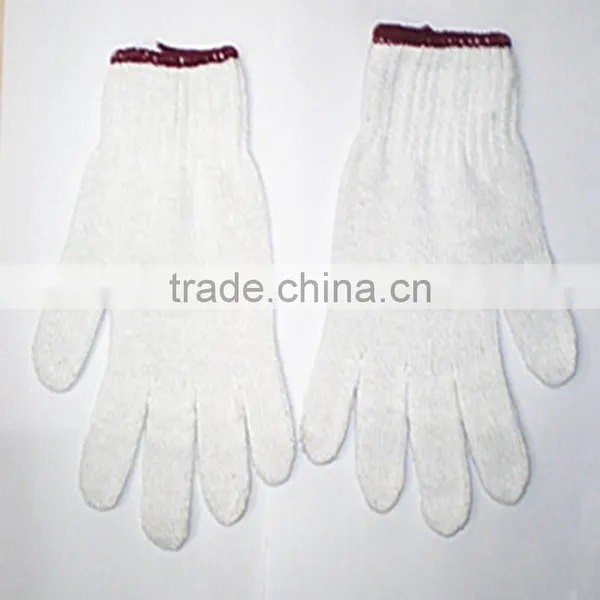 2014 New/7 Gauge Bleached White Cotton Knitted Glove/working Glove photo-2