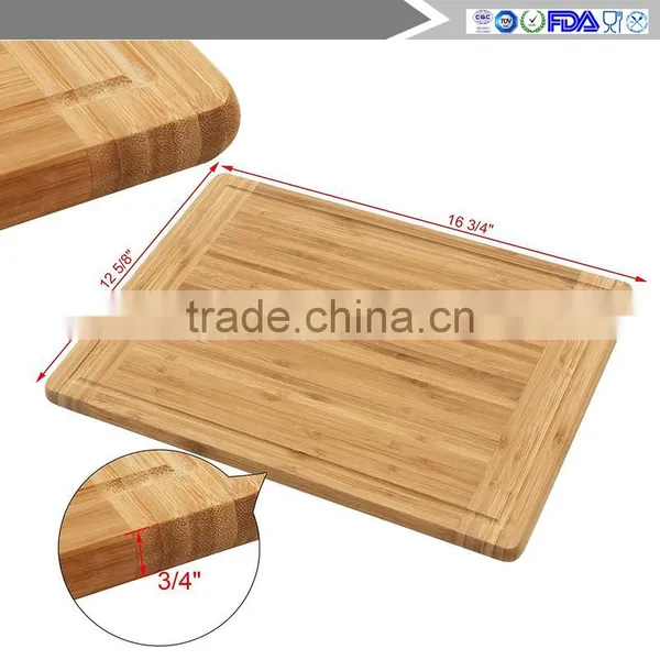Large Bamboo Cutting Boards and Juice Groove, Thick Chopping Board photo-6