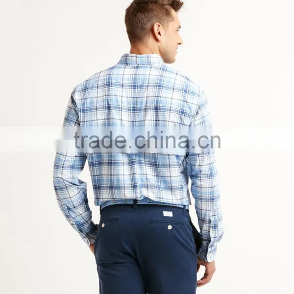 Outdoor Hiking Shirt UVA UVB Protection Fishing Shirts Plaid Fish Shirt photo-2
