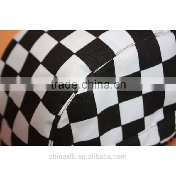 VORCOOL Chef Hat Chef Tie Back Cap Fashion Cap Turban Black With White photo-2