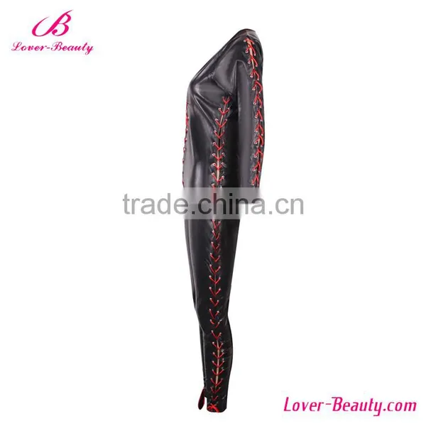 Cheap Sexy Tight Ladies Leather Catsuit for Women photo-2
