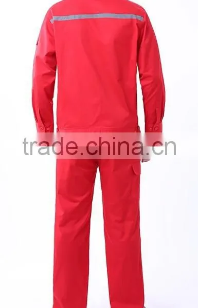 Red 100%cotton Flame Retardant Waterproof Oil Repellent Trousers Workwear Uniform photo-2