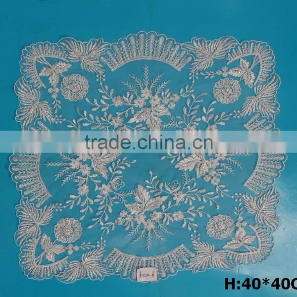 Fancy Rosette Ivory Gold White Wedding Table Cloth photo-4