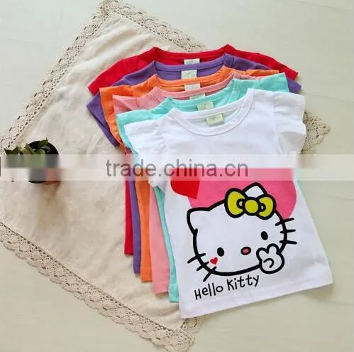 New Clever Baby Girls Hello Kitty Tshirt Children Kt Short Sleeve 100%Cotton T-shirt Tees Kids Summer Clothes photo-5