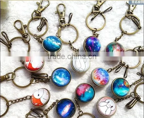 Creative Crystal Ball Keychains,star Sky Cabochon Key Ring,women Gift Design Key Holder photo-2