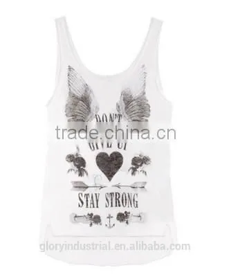 Fashion Street Personality Pattern Water Print Women Tank Top(White) photo-2