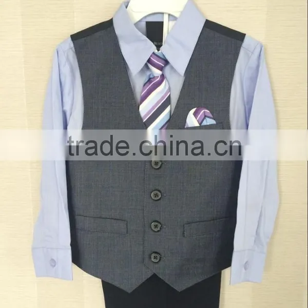 Latest Design High Quality China Formal Boy Vest Waistcoat Suit Factory