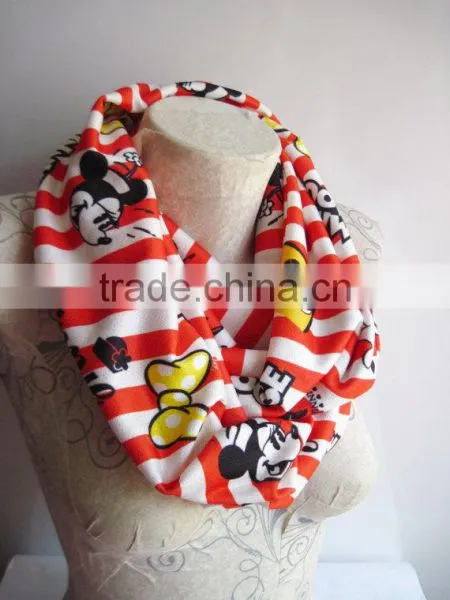 Scarf , Printed White Scarf ,Printed Infinity Scarf ,White Infinity Scarf photo-6