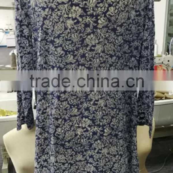 Top Quality Thin Ladies 3/4 Sleeve Designs Fashion Cutting Blouse photo-2