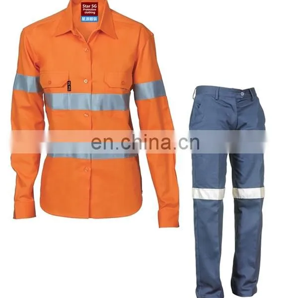 Womens Safety Track Suits Workwear Safety Reflective Shirts and Pants Design for Work Clothes photo-4