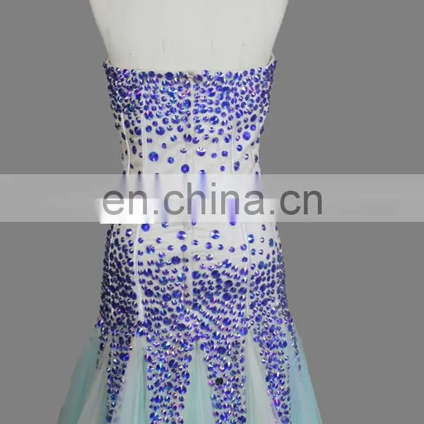 Mermaid Stone Beaded Colorful Real Sample Pictures Full Length Party African Evening Dresses photo-2