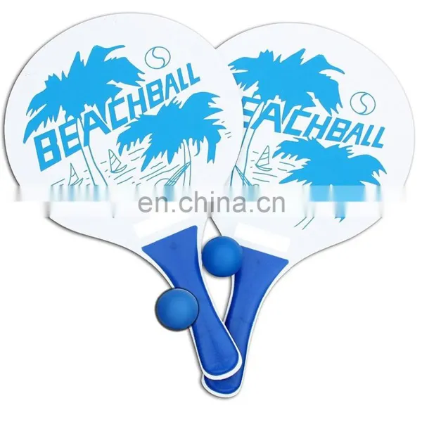 Great For Summer Fun Beach Tennis Wooden Paddle Game Set Racquet and Ball Game photo-4
