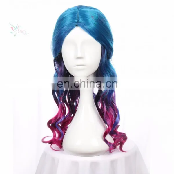Top Fashionable Synthetic Hair Deep Purple Wig Cosplay Anime Wigs photo-3