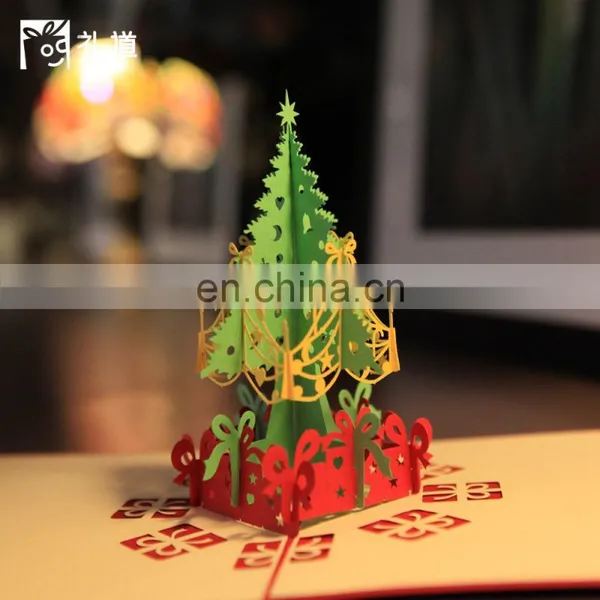 Christmas Pop up Cards Christmas Tree Merry Christmas Card for New Year Greeting Gift Card photo-4