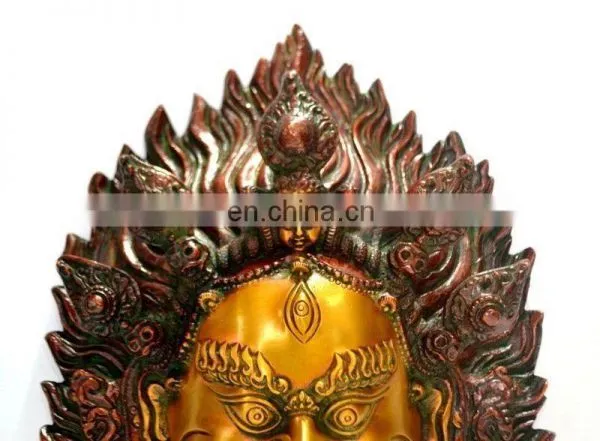 Statue Mahakala Buddha Tibet Buddhism Tibetan Vajrapani Old Wall Hanging Mask Home Vintage Art Ethnic Decorative Wholesale photo-4