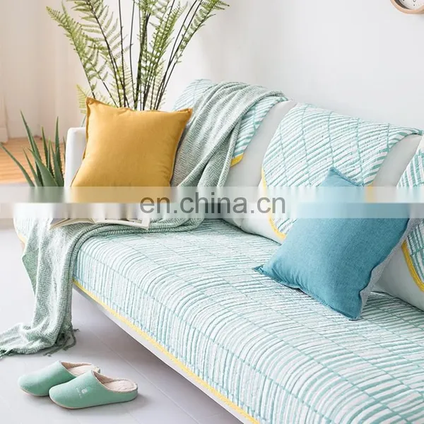 China Supplier Quilted 100%cotton Stretch Sofa Cover Protective Anti-slip Sofa Seat Cushion Cover photo-6