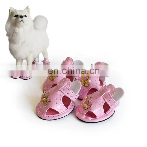 Dog Shoes Dog Sandals Teddy Bear VIP Dog Shoes Cover Crown Sandals Leopard Shoes photo-5