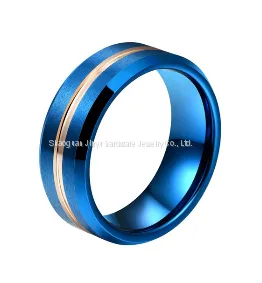 6mm 8mm Blue Tungsten Carbide Rings