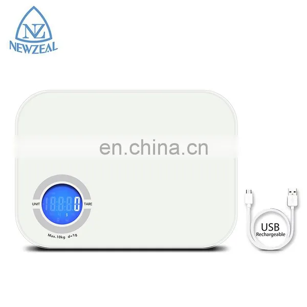 Hot Selling USB Rechargeable Glass Printing Logo Design Digital Household LCD 5kg Kitchen Scale photo-2
