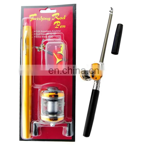 Factory Wholesale Lightweight Telescopic Mini Pen Ice Fishing Rod Reel Combo Set, Small Pocket Pen Rod Fishing Set photo-2