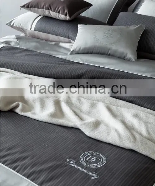 Luxury Satin Bedding Set Commercial Cotton Sheet Sets Grey and Silver King Size Comforter Sets photo-3