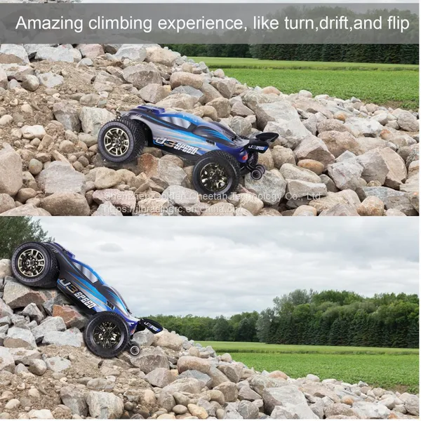 JLBRACINGRC Super Fast 1/10 Scale Cheetah RC Car, 100 KM/H 4WD 2.4GHZ RC Truck 4x4 Off Road RTR Monster Truck IPX7 Waterproof RTR Brushless Electric Remote Control Truck for Adults photo-5