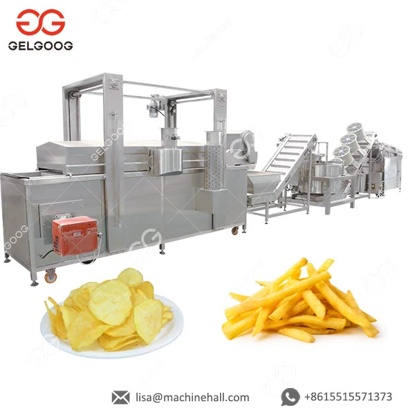 Process Of Making Potato Chips In Factory Frozen French Fries Processing Line Potato Processing Machine