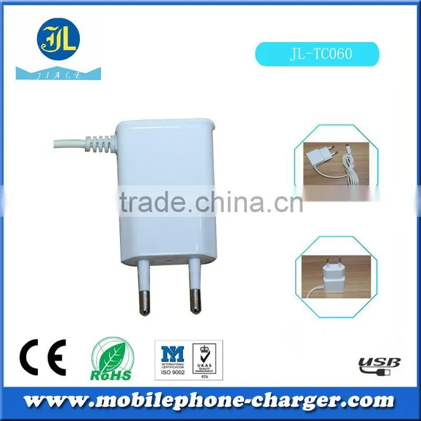 EU Plug Whihe and Black Socket 5v 1a Universal Travel Charger With Cable photo-2