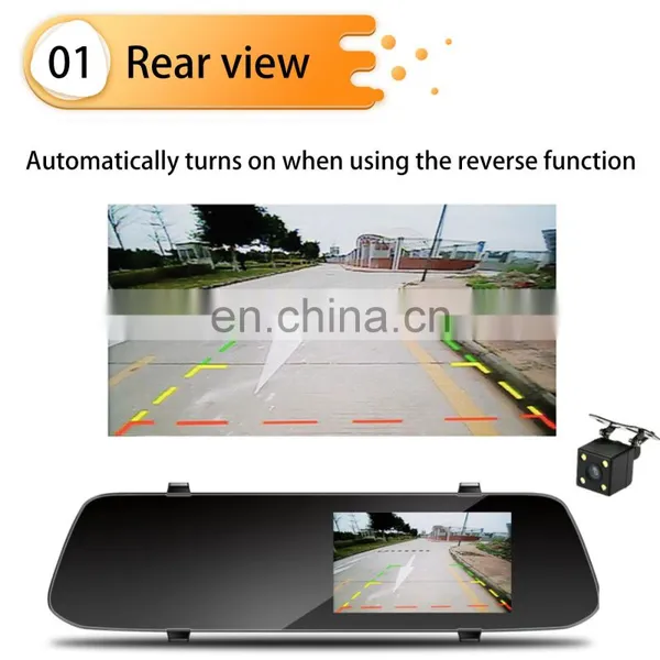 HD Anti-shake Video Recorder Car Dvr Rear View Mirror With Dual Lens Camera Dashcam photo-3