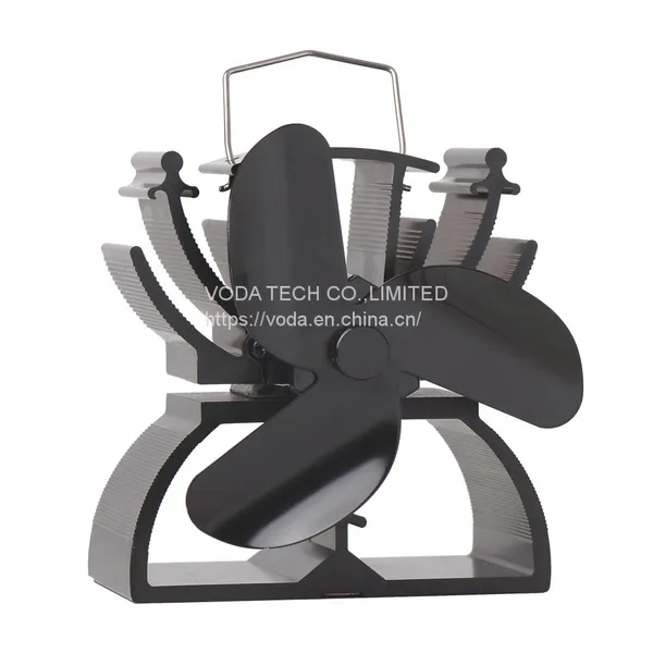 Ventlation Blower 5 Blades Wood Burning Wood Heat Powered Charcoal Stove Fan