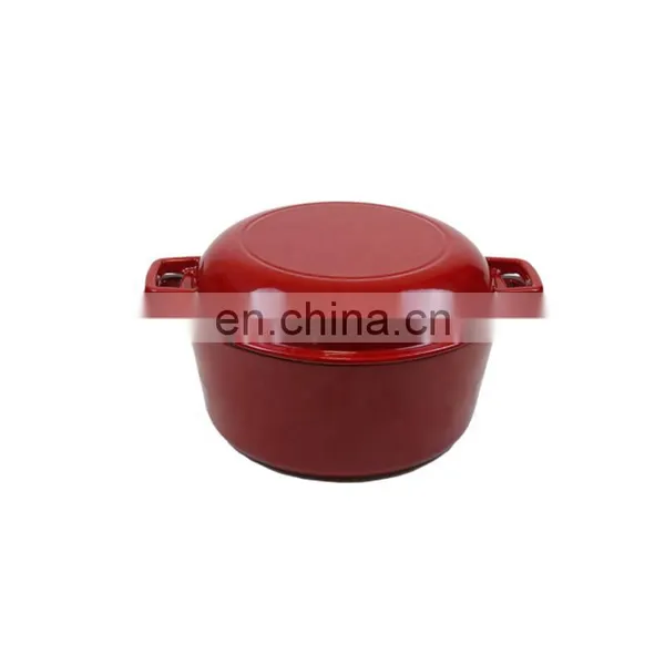 5-QT 2 in 1 Cast Iron Cookware, Double Dutch Oven Casserole Pot photo-3