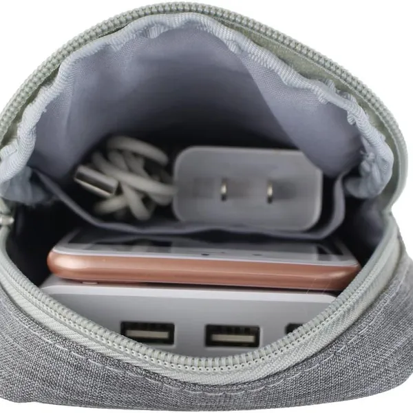 Electronic Accessories Bag,Digital Gadget Organizer Case,Gray photo-3