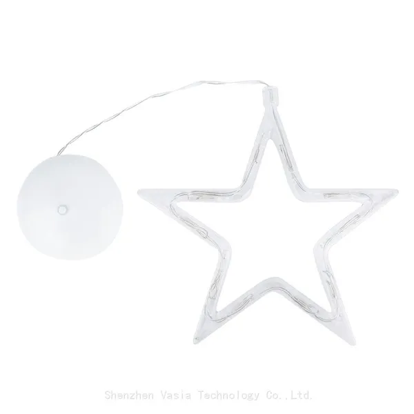 Window Suction LED Christmas Lights - Elk/Star Shapes, String Style for Tree & Wall Decoration photo-3
