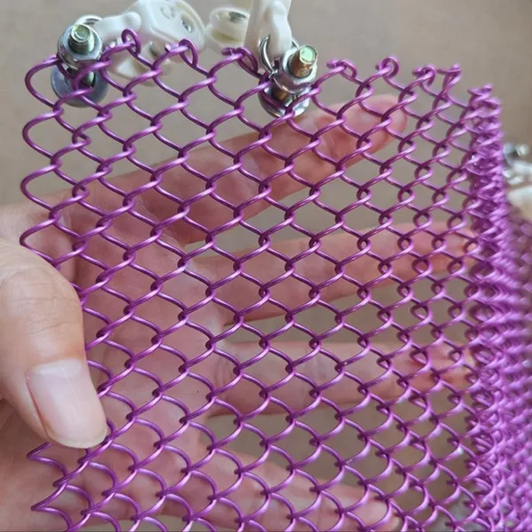 Aluminium Decorative Steel Metal Wire Screen Woven Architectural Mesh Ceiling Curtain Hanging Drapery Coil for Interior Design photo-3