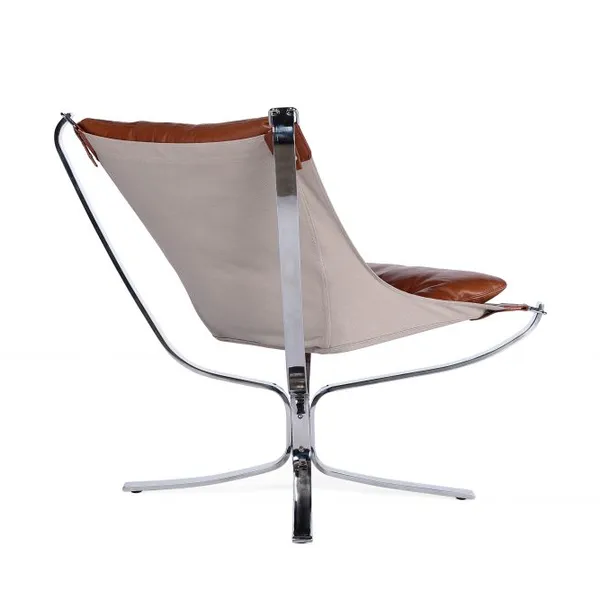 Seagull Chair Low Back Version Vatne Design Leather Swivel Chair With Polished Chrome Frame photo-4