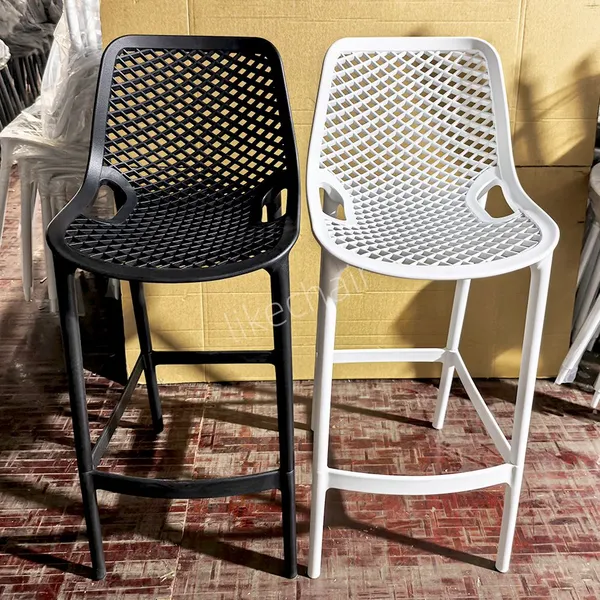 Durable Waterproof PP High-Legged Eco-Friendly Portable Modern Patio Dining Lounge Chair Kitchen Plastic Bar Chair