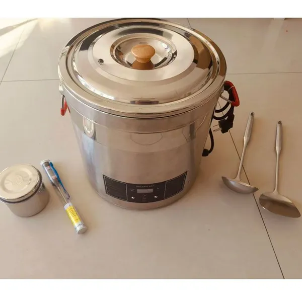 Portable Stainless Steel Electric Asphalt Melting Pot Digital Thermostatic Bitumen Heating Kettle for Road Crack Sealing, Waterproof Construction