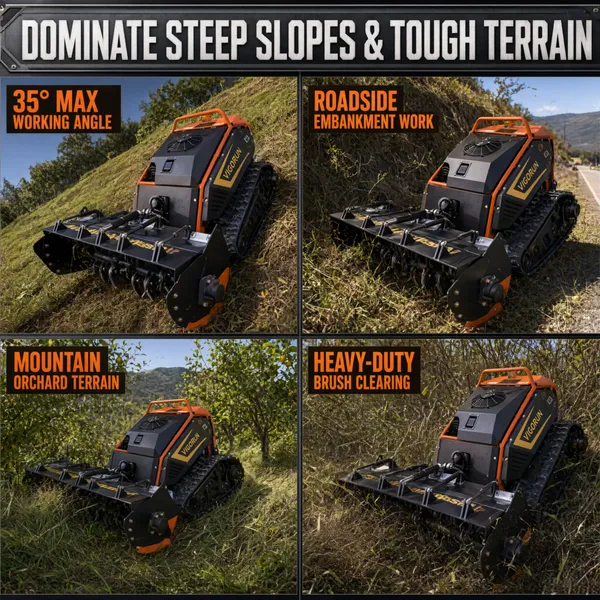Vigorun MTSK1000 24HP AI Intelligent Forestry Flail Mower Remote Control Heavy Duty Mulching Machine photo-3