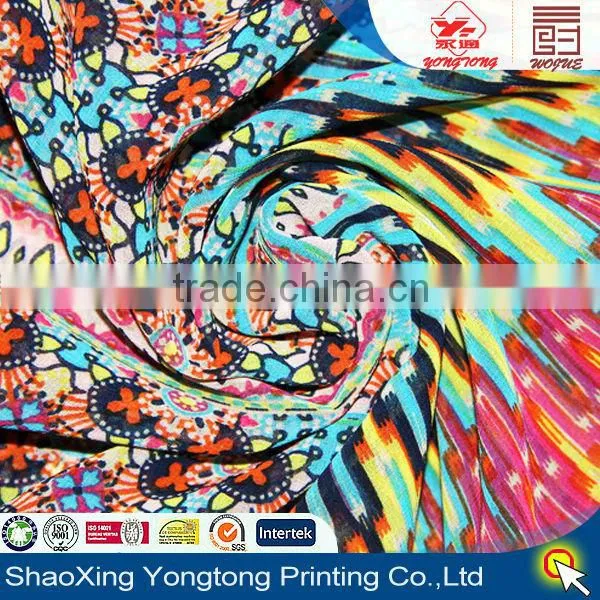 Printed Floral Chiffon Fabric With Print for Woman's Garment photo-2