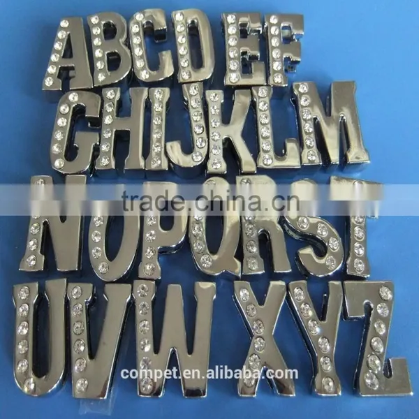 Wholesale 6 Rhinestones Diamond DIY 18mm Slide Letter Charms photo-6