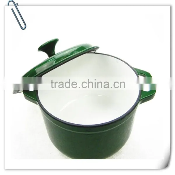Green Enamel Cast Iron Round Casserole photo-2