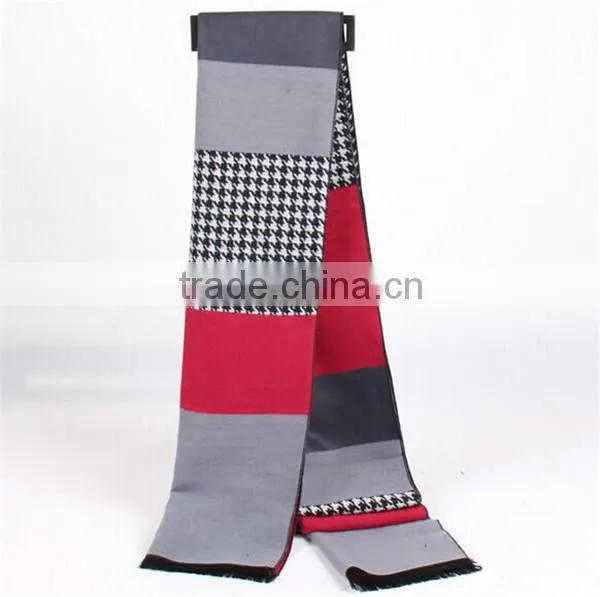 2015 Hot Sale High Quality Men Long Plaid Linen Scarf photo-6