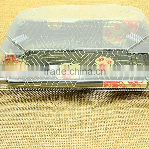 OPS Plastic Disposable Embossing Sushi Box Container Tray With Clear Lid photo-2