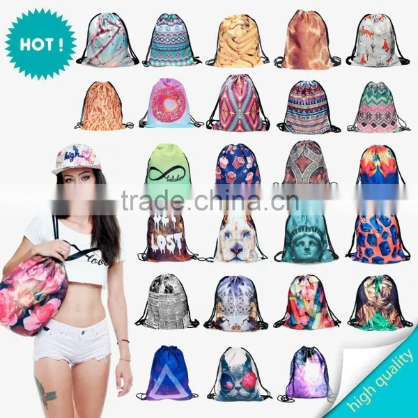 2016 Fashion Summer Backpack Drawstring Bag Galaxy Mustache Digital Print Sewing No Raw Edges Tote Tutorial With Travel Stuff photo-4