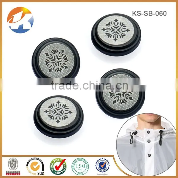 Decoration Black Flat Rim Metal Snap Buttons for Coats photo-3