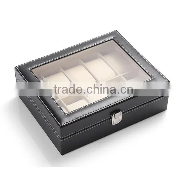 Custom 12 Slot Mens Leather Watch Storage Box photo-4