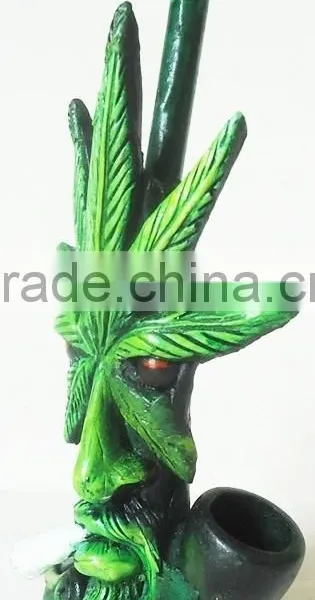 Figurine Shaped Hand Crafted Smoking Pipes - Green Leafman photo-3