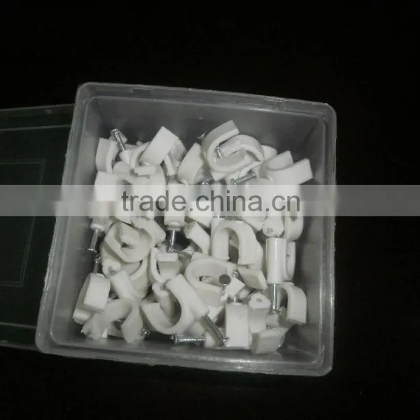 White Flat Nail Wire Clip 14mm PE photo-4