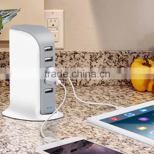 5 ports desktop charger for samsung tab note desktop charger power adapter